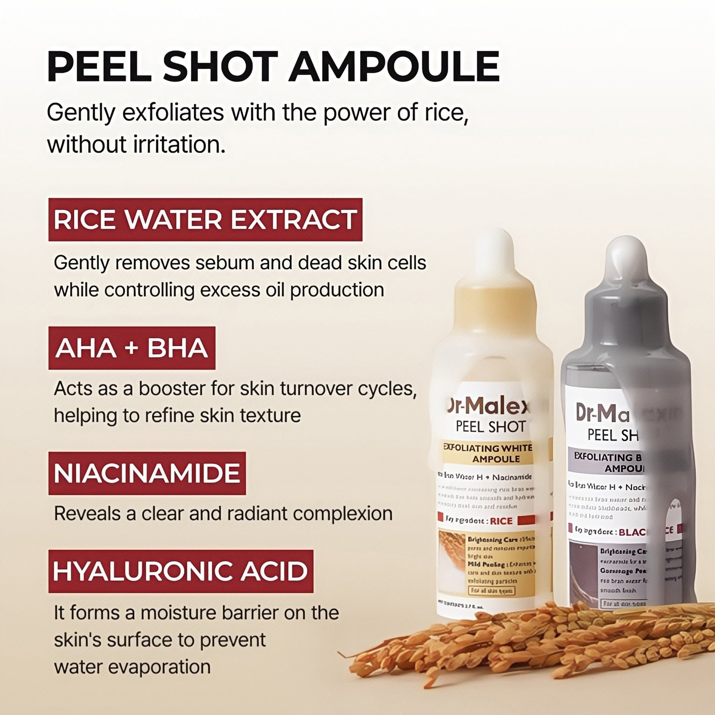 Dr-MalexIn Peel Shot Glow Rice Ampoule Set (White+Black)