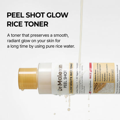 Dr-MalexIn Peel Shot Glow Rice Ampoule Set (Black+Toner)