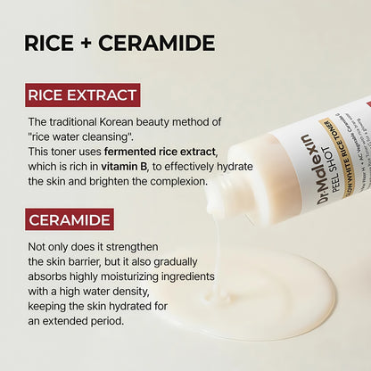 Dr-MalexIn Peel Shot Glow Rice Ampoule Set (Black+Toner)
