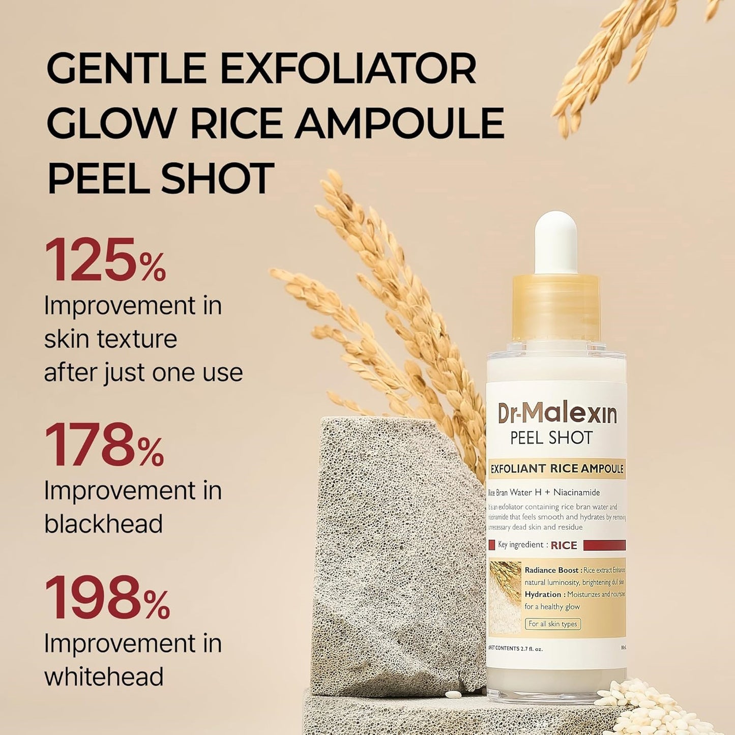 Dr-MalexIn Peel Shot Glow Rice Ampoule Set (White+Toner)