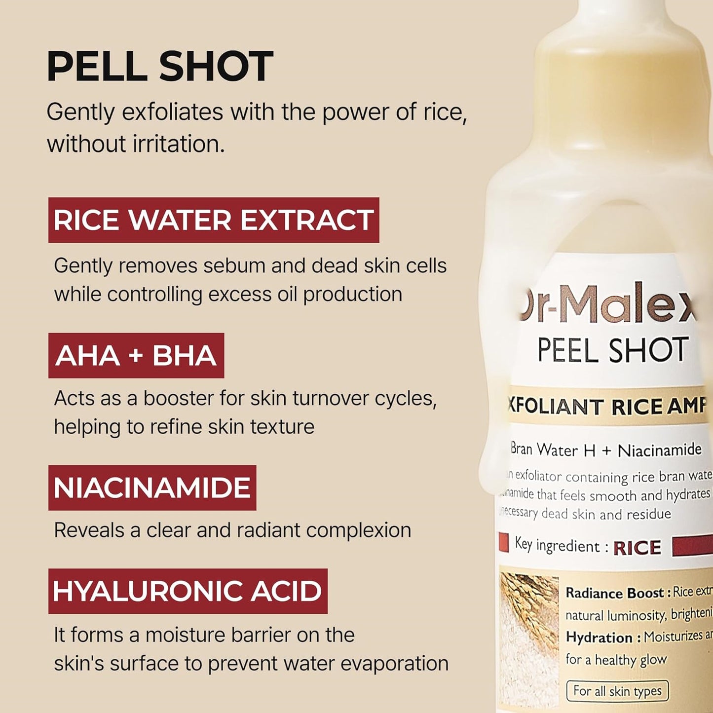 Dr-MalexIn Peel Shot Glow Rice Ampoule Set (White+Toner)