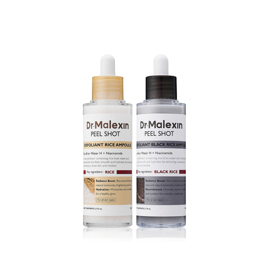 Dr-MalexIn Peel Shot Glow Rice Ampoule Set (White+Black)